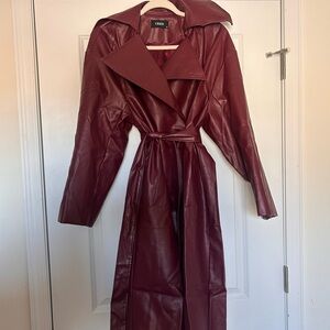 Cider Women's Deep Red Trench Coat